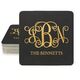 Vine Monogram with Text Square Coasters Image 1 of 3
